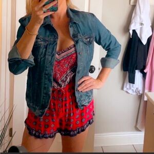 Red white and blue, paisley forever 21 shorts romper Medium ❤️🤍💙